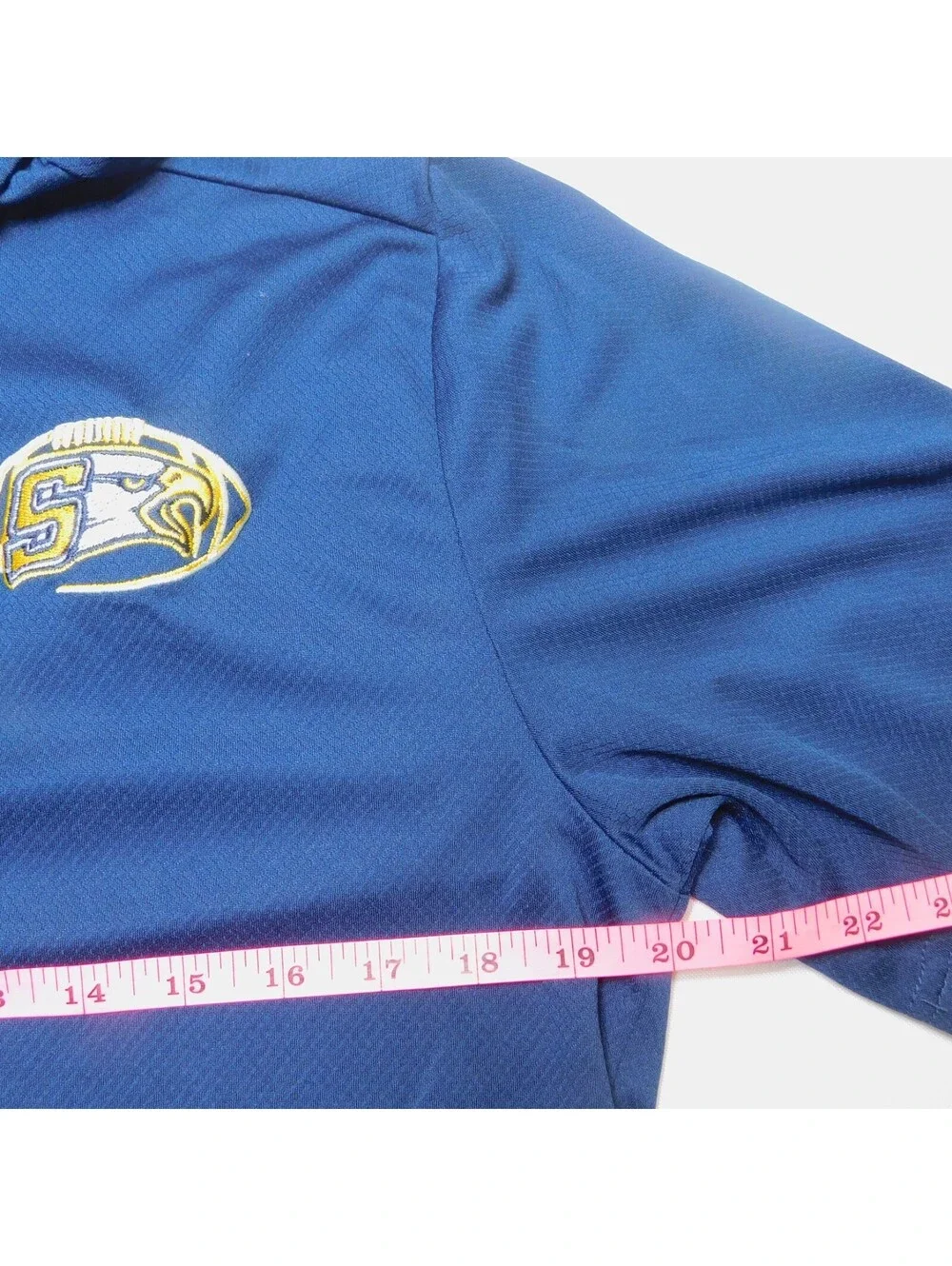 Adidas Climalite Shirt Mens M Seymour Eagles High School Football Polo Navy Blue